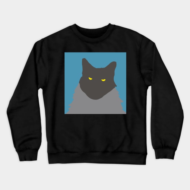 Abstract Cat on Blue Crewneck Sweatshirt by ellenhenryart